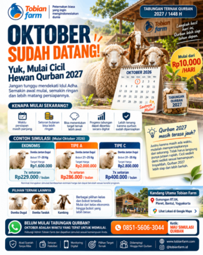 Tabungan Ternak Qurban 2027/1448 H: Mulai Sedikit, Siapkan Qurban Lebih Ringan